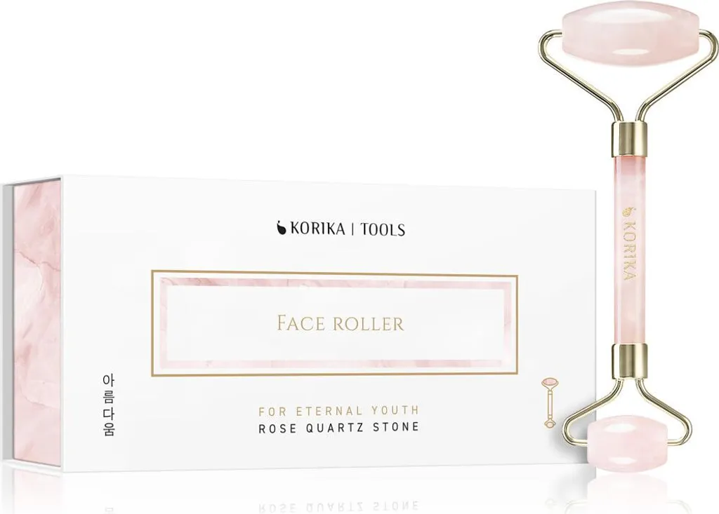 Rouleau massage visage quartz rose - Réduire les poches et cernes matin