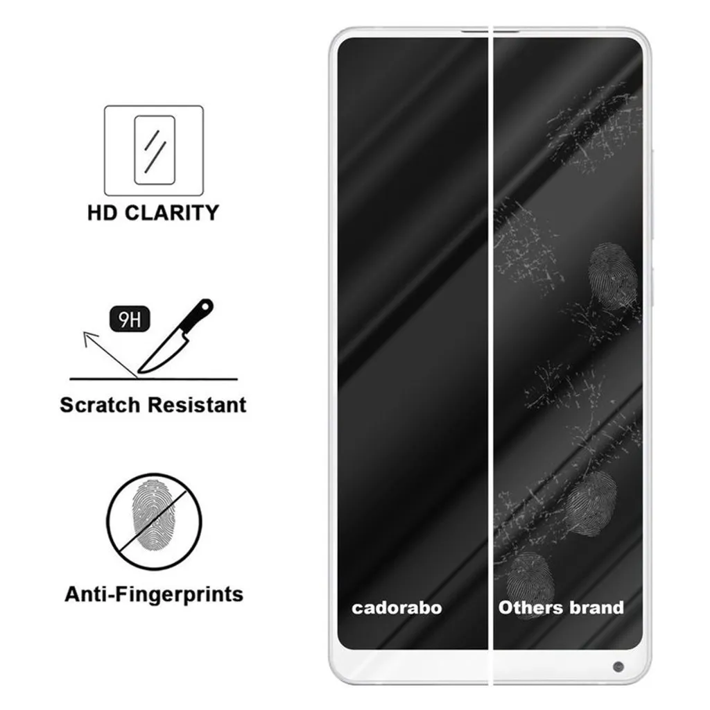 Cadorabo pellicola blindata per Xiaomi MIX 2S pellicola protettiva in bianco a schermo intero vetro temperato di protezione del display - 11