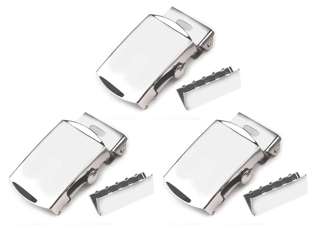 3 Gürtelschnalle mit Endstück silber