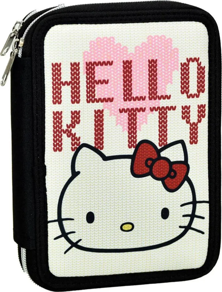 Portapenne a cuore Hello Kitty riempito con 2 livelli