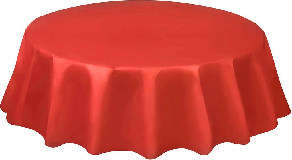 Runde Tischdecke Kunststoff 2,13 m rot - Einheitsgröße Produktbild 