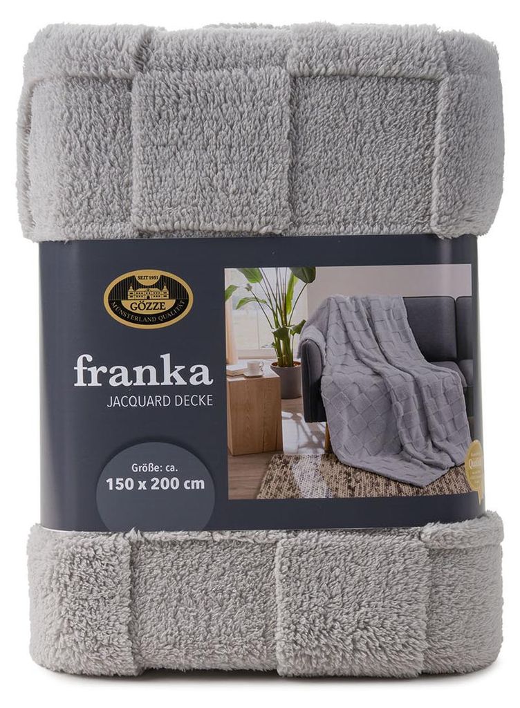 Gözze Jacquard Decke Franka, 150 x 200 cm, silber Produktbild 