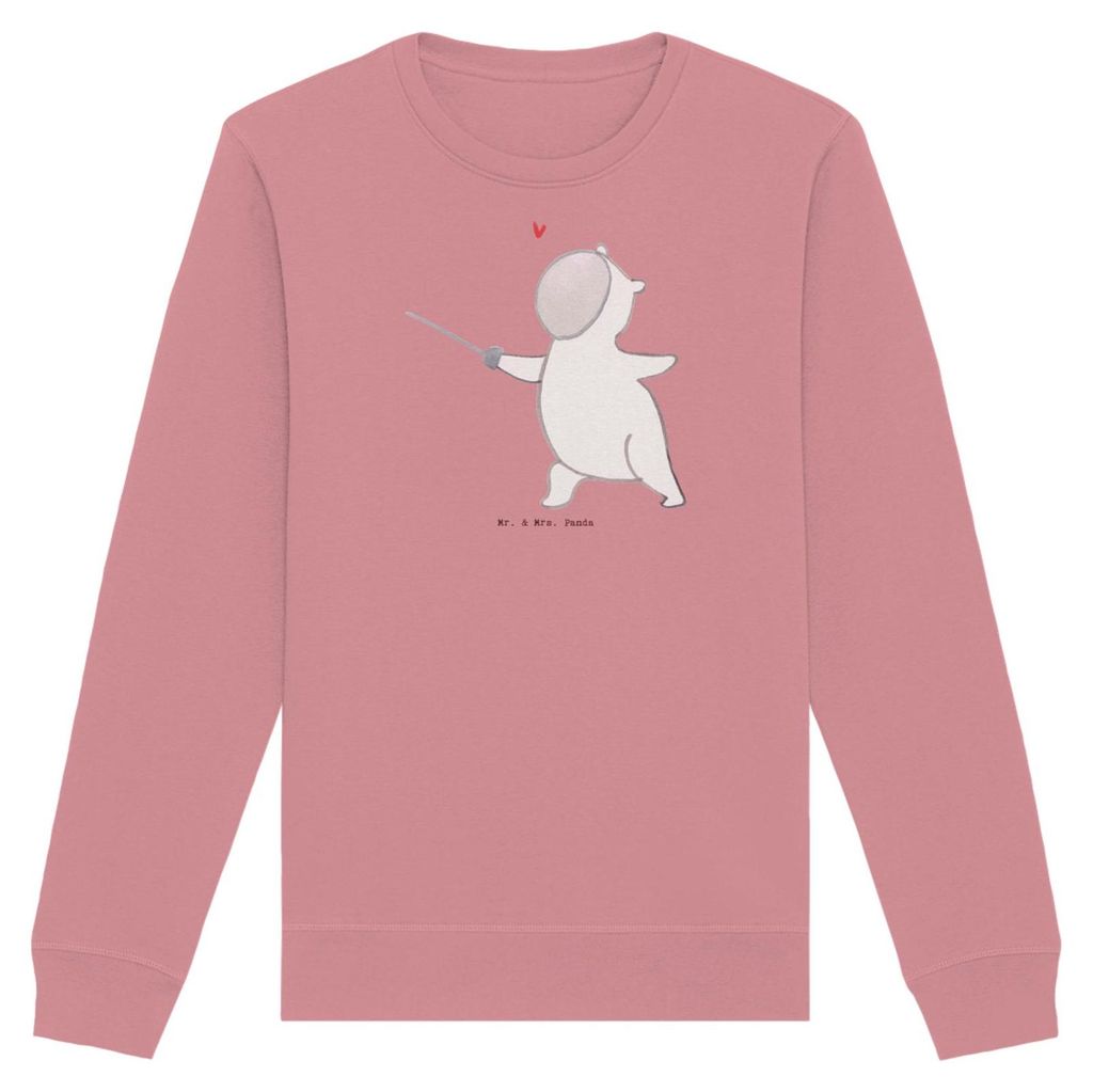 Mr. & Mrs. Panda Baumwoll Sweatshirt Panda Fechten Größe S - Canyon Pink - Geschenk, Pulli, Fecht Club, Fechter Bund, Pullover, Verein, Sweater, ...