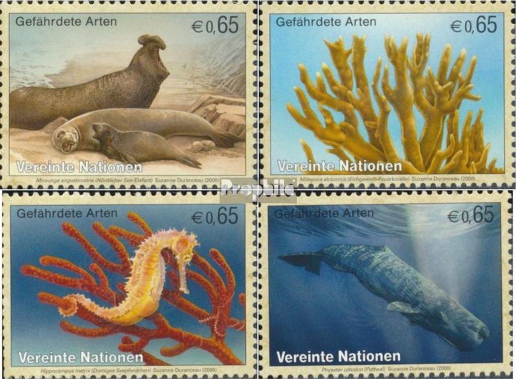 Briefmarken UNO - Wien 2008 Mi 526-529 (kompl.Ausg.) postfrisch Meerestiere