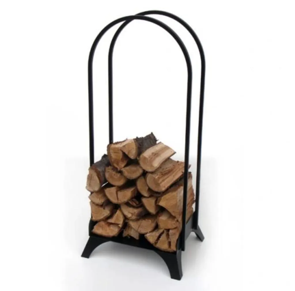 Portalegna Moderno Metallo Nero 110x47x38 cm | Scaffale Legna Design