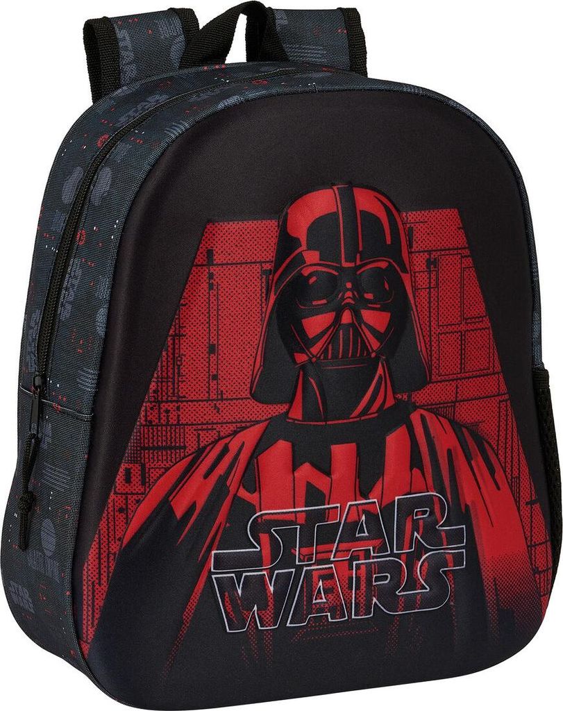 Kinderrucksack 3D Star Wars Schwarz 27 x 33 x 10 cm