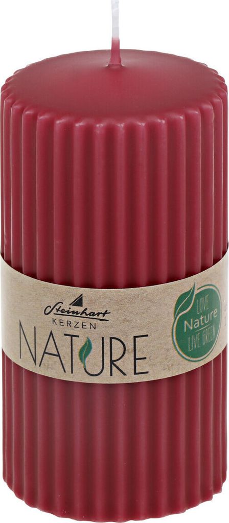 Rillenkerze Stumpen Nature Altrot 110 x Ø 57 mm aus 100% Produktbild 