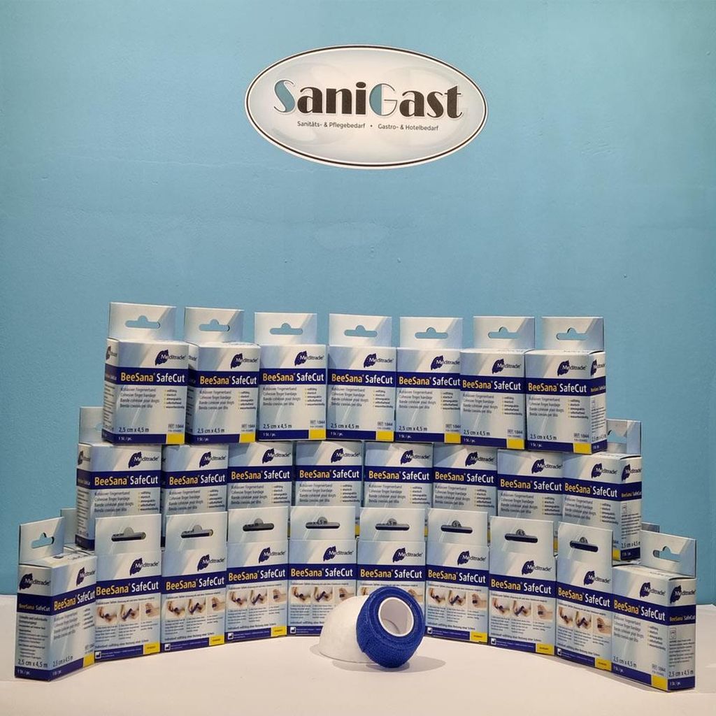 25 Beesana Safecut - Fingerverband - Pflaster - blau - 2,5 cm x 4,5 m