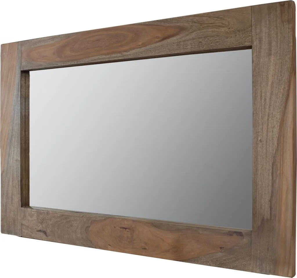 Miroir horizontal 90x60cm Sheesham huilé NATURE GREY #709 MASSIVMOEBEL24