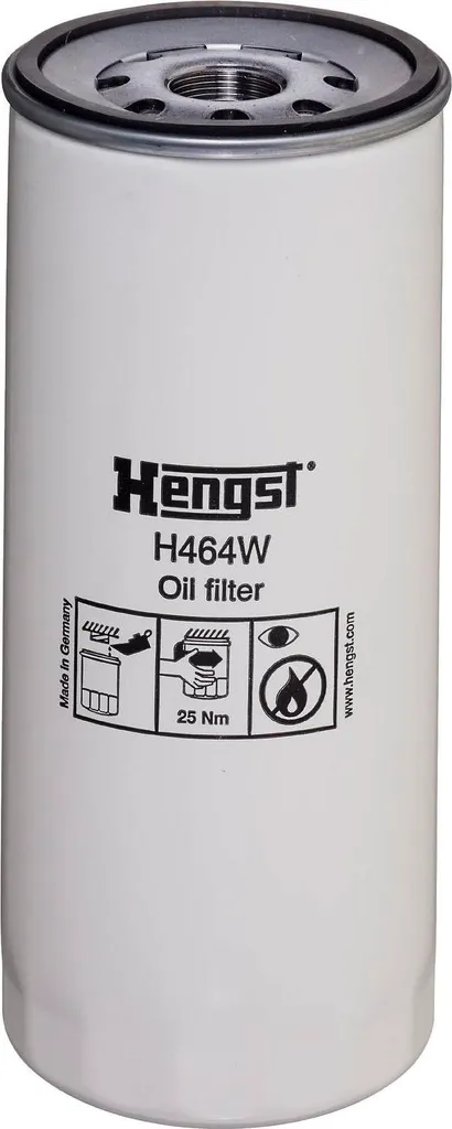 Filtre à huile moteur H464W HENGST pour camions et engins agricoles