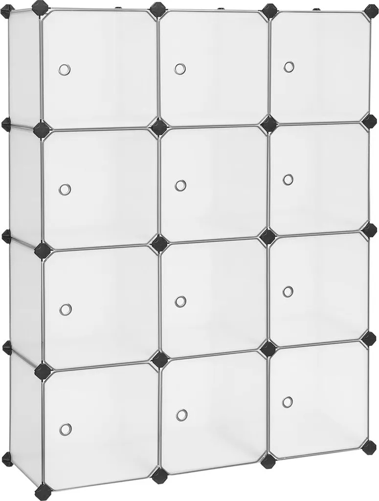 Étagère modulable 12 compartiments en kit complet avec montage sans outil