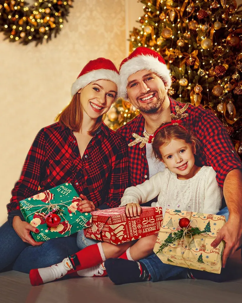 Papier cadeau Noël kraft indéchirable et écologique pour colis enfant