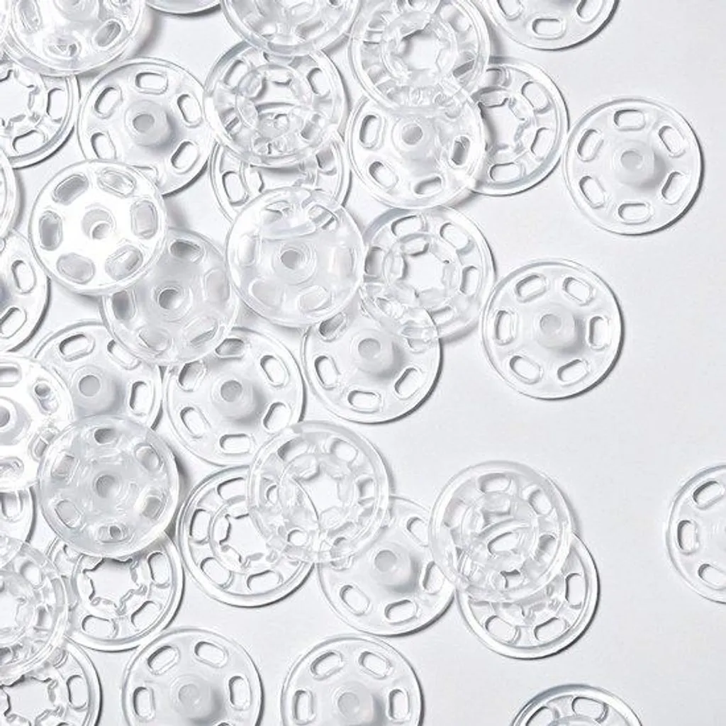 Bouton-pression transparent 21 mm plastique sans couture apparente