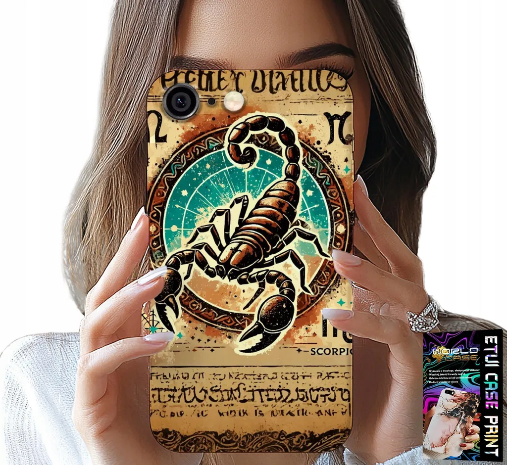 Custodia iPhone 6 / 6S Scorpione Zodiaco Astronomia con Foil Oro