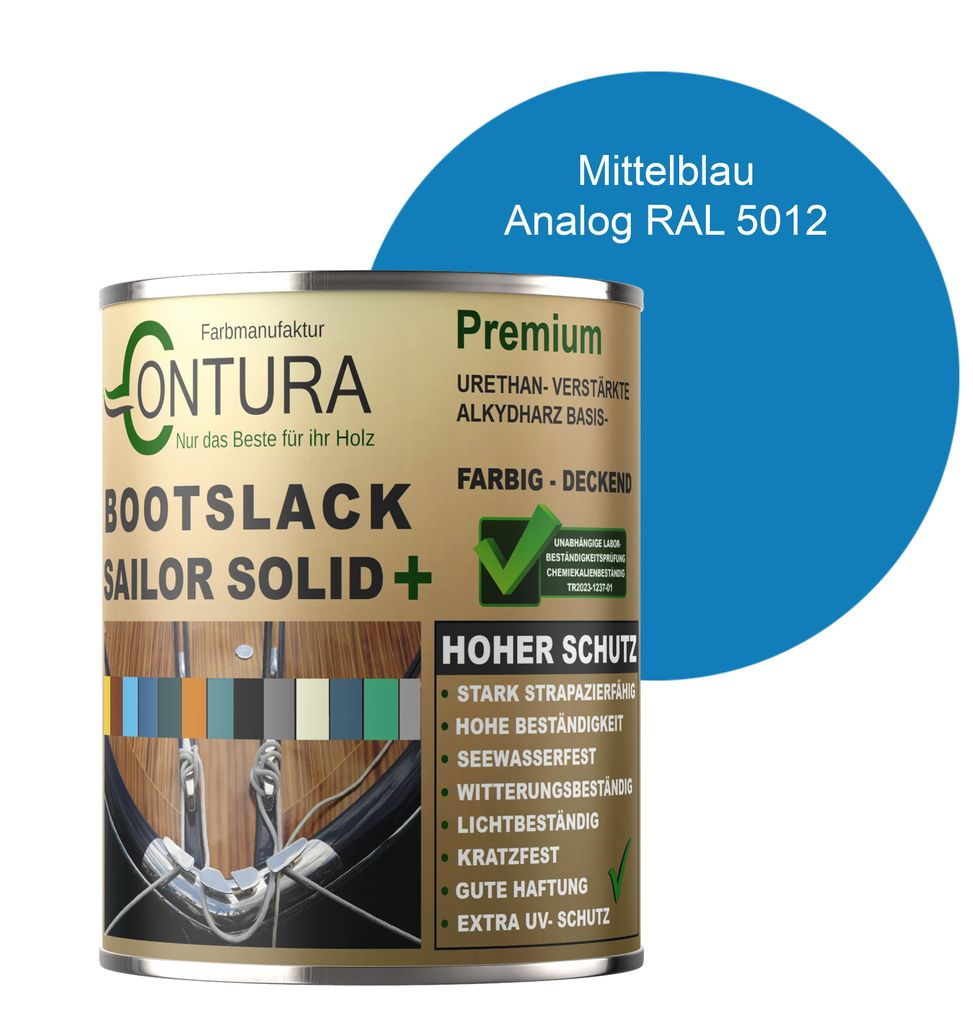 Contura Bootslack 1Liter. Farbig Glänzend Yacht- Buntlack Produktbild 