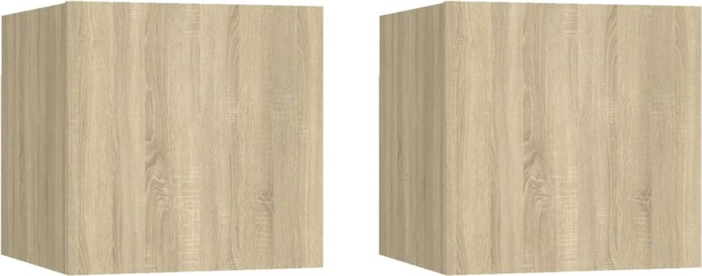 The Living Store Nachttische 2 Stk. Sonoma-Eiche 30,5x30x30 cm Holzwerkstoff