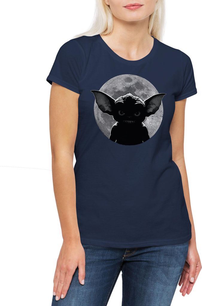 Urban Backwoods Monster Moon, Damen T-Shirt, Farbe: Navy, Größe: S