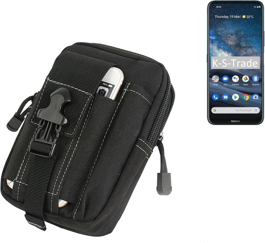 K-S-Trade Gürtel Tasche kompatibel mit Nokia 8.3 5G Gürteltasche Holster Schutz Hülle Handy Hülle Smartphone outdoor Handy-Hülle schwarz