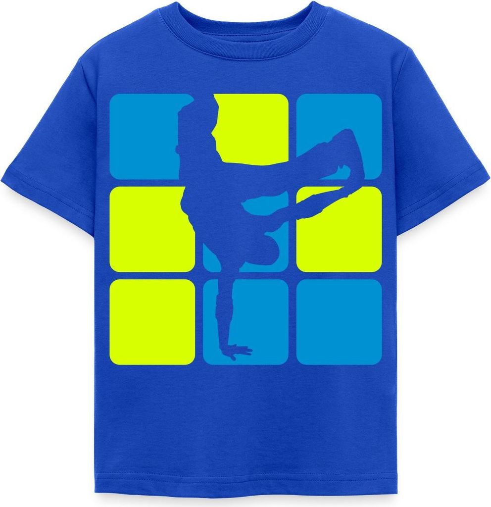 Spreadshirt Breakdance Breakdancer Silhouette Kinder T-Shirt, 110/116 (5-6 Jahre), Royalblau