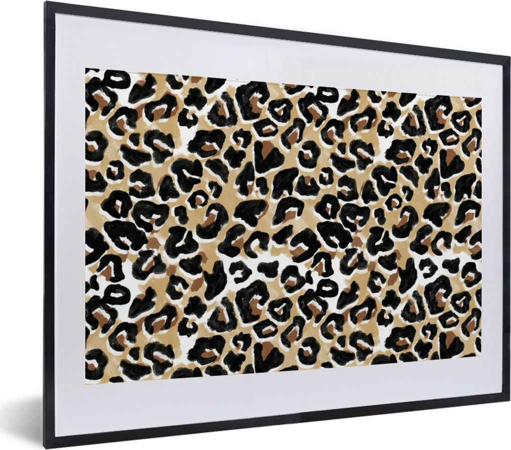 MuchoWow® Gerahmtes Poster Panther Druck - Aquarell - Braun Produktbild 