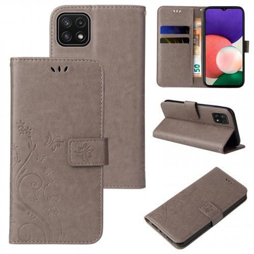 Kunstleder Flip-Hülle Floral für Samsung Galaxy A22 5G - Produktbild 