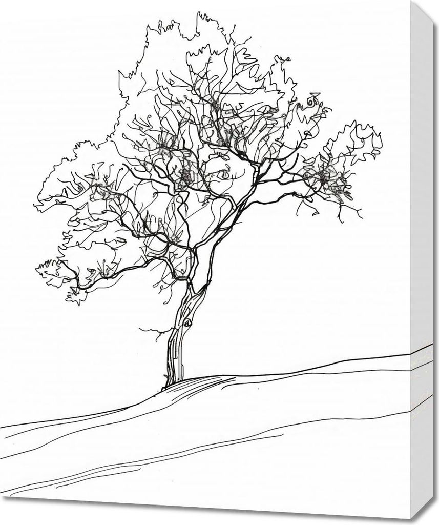 Bild 50x60cm Baum im Umriss