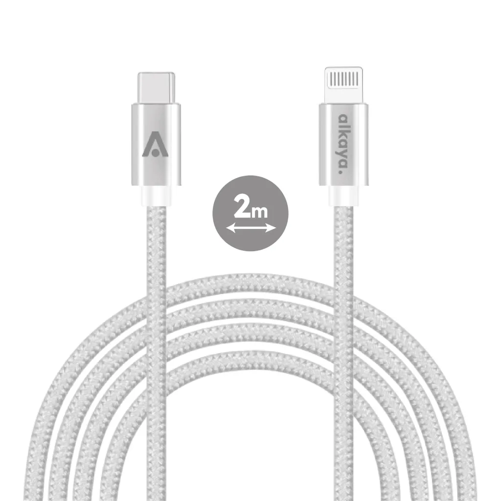 Câble USB-C vers Lightning 2m blanc pour charger votre iPhone au salon
