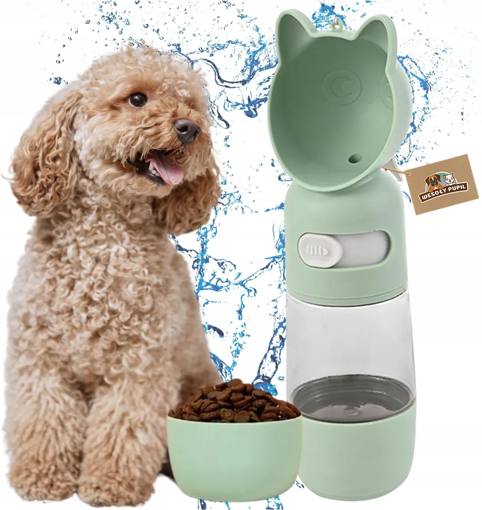Biberon per cani 3in1 con ciotola per l'acqua e contenitore per il cibo