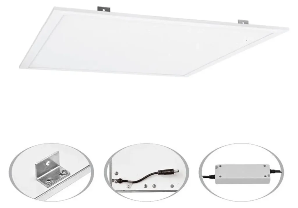 Panneau LED 40W CCT réglable 600x600 - Éclairage modulable cadre blanc