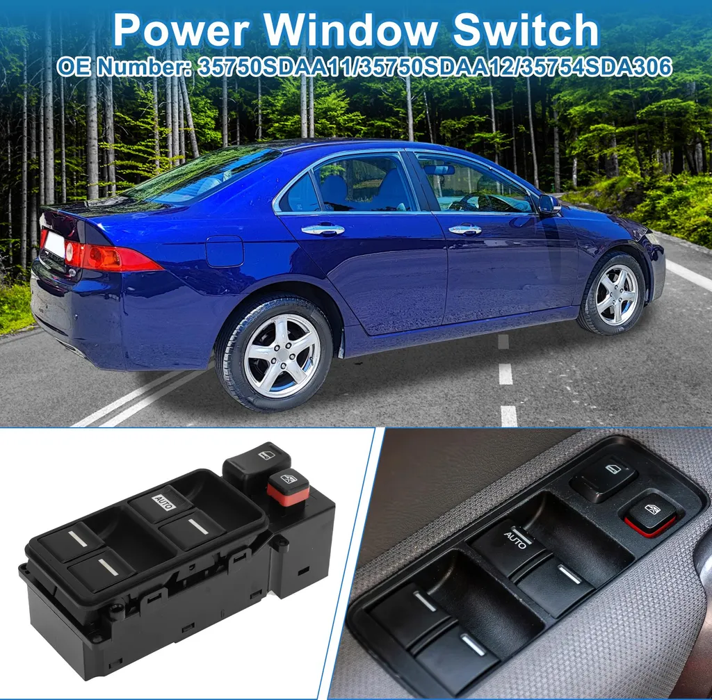 Commande de Vitre 35750SDAA12 Honda Accord 2003 Noir Durable