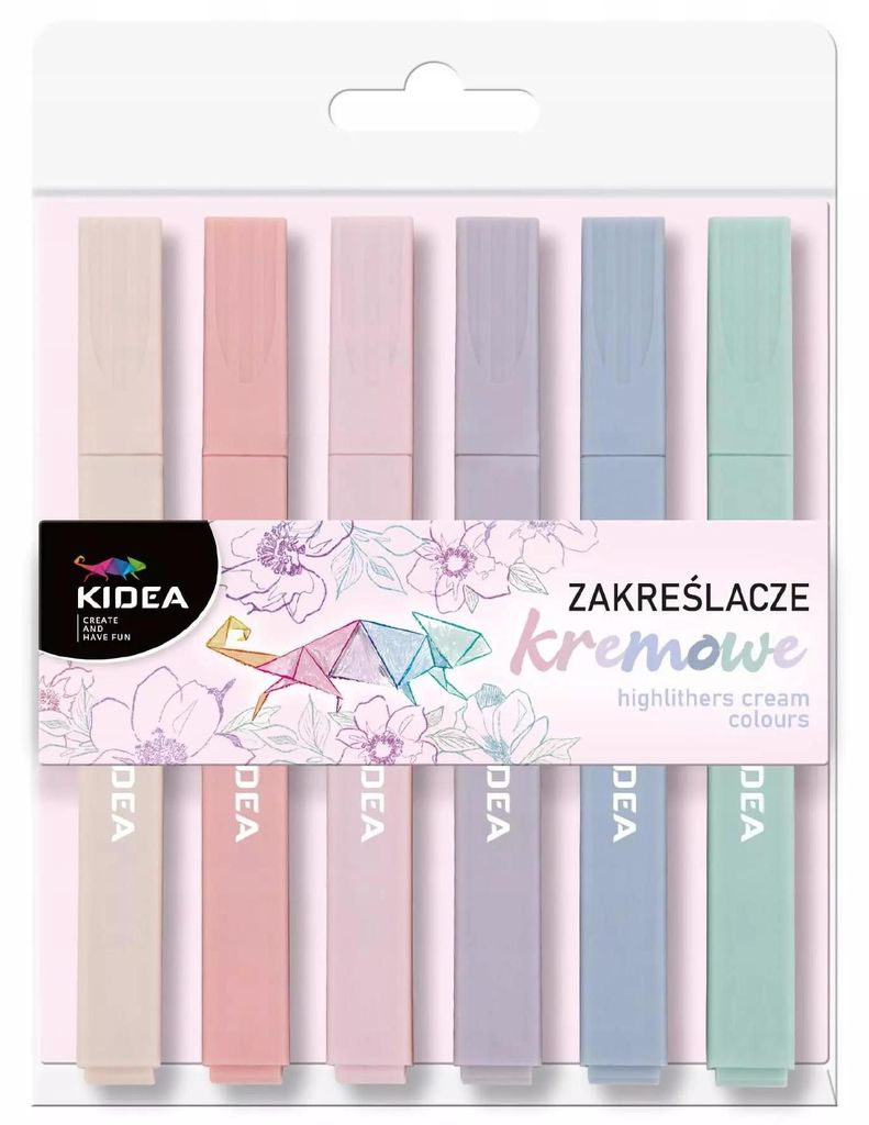 Kidea Geometrie-Textmarker in 6 cremefarbenen Tönen