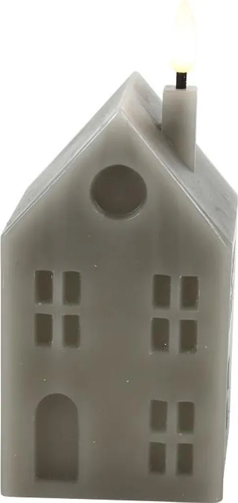 Bougie LED grise sans flamme ni fumée 7,5x16cm - Sécurité et Décoration