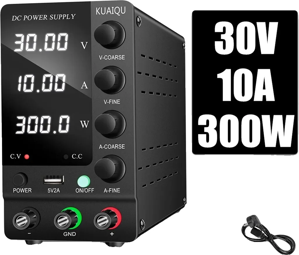 Source d'alimentation stabilisée 32V 6A laboratoire réglable DC noir