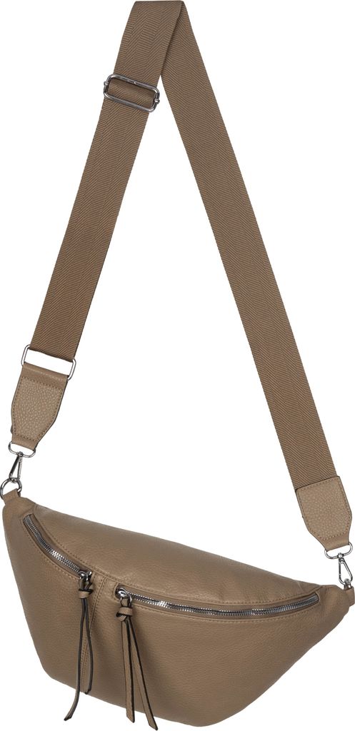 Bauchtasche (KKL-303) Umhängetasche Crossbody-Bag Hüfttasche Kunstleder Italy-Design KHAKI