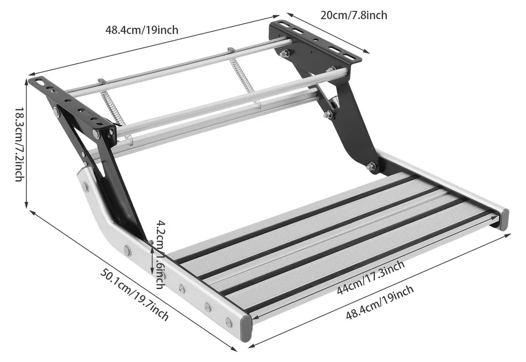 Rail coulissant manuel argenté avec lampe LED pour rangement de nuit - 2