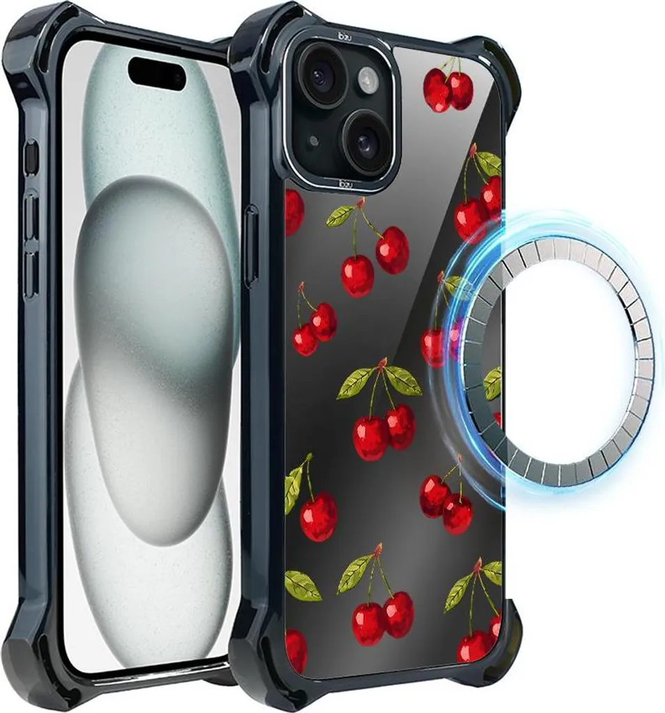 Cover iPhone 15 MagSafe IBIZU DropGuard Ultra Midnight Cherry Night