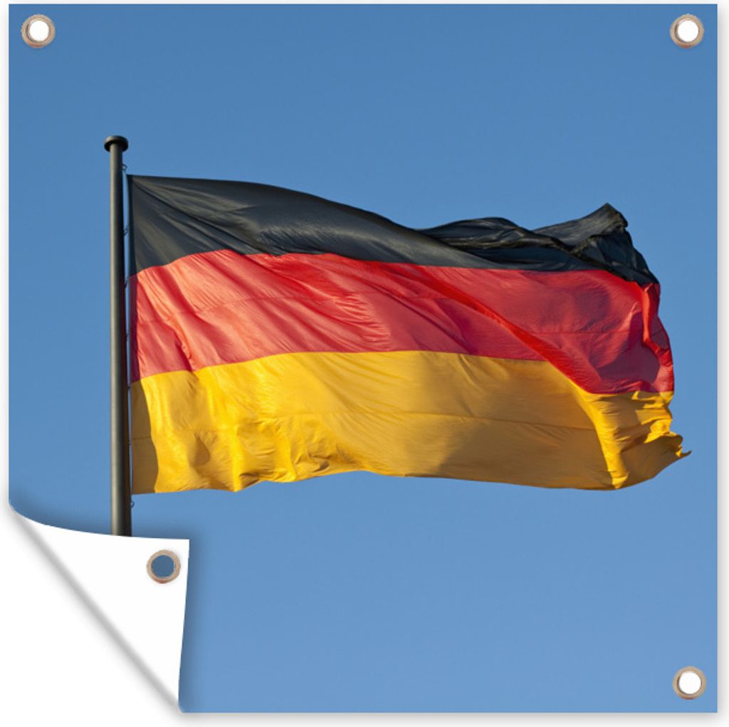 MuchoWow 100x100 cm Outdoor-Poster Gartendeko Sichtschutz Garten Poster für den Garten Foto der deutschen Flagge