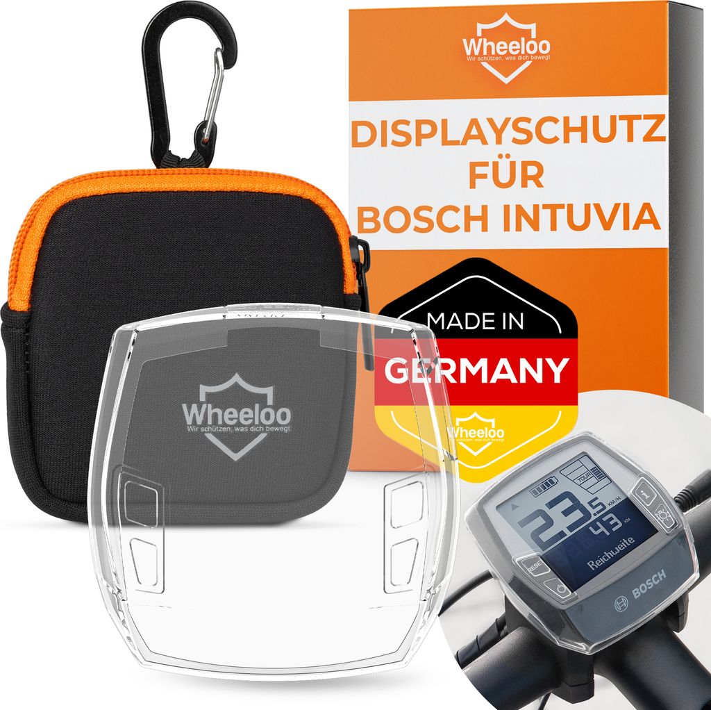 WHEELOO E-Bike Displayschutz Set für Bosch Intuvia Display I Schutz vor Wasser und Staub I transparent und wasserdicht I Display Schutzhülle Ebike