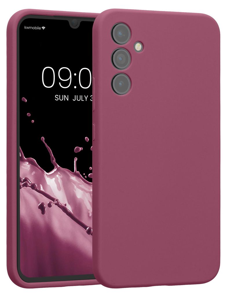 kwmobile Hülle kompatibel mit Samsung Galaxy A34 5G - Hülle Silikon gummiert - Handyhülle - Handy Case in Orchidee Violett