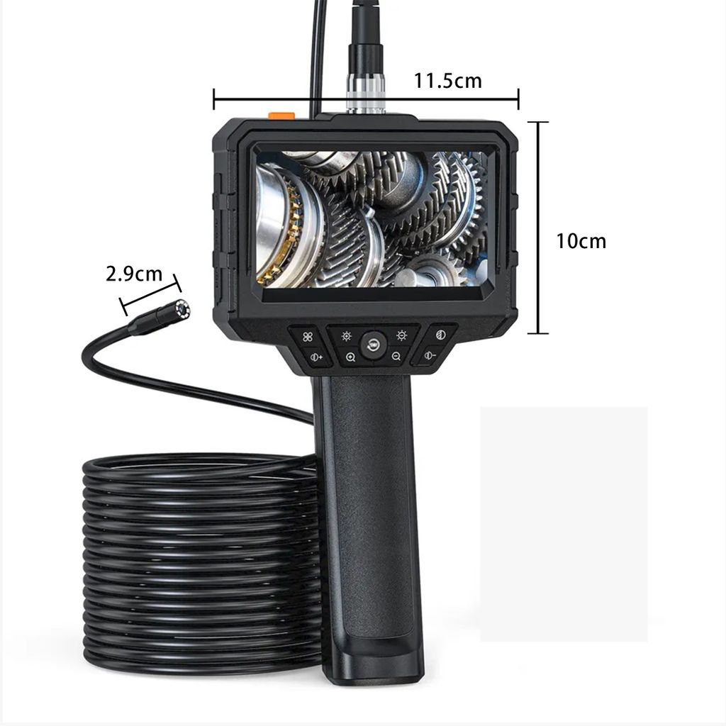 Huhho Inspektionskamera – 1080P, 4,5 M Halbstarres Kabel, IP67 Wasserdicht, 2,4″ LCD, 2600 MAh Akku Industrie-Endoskop Kamera Set