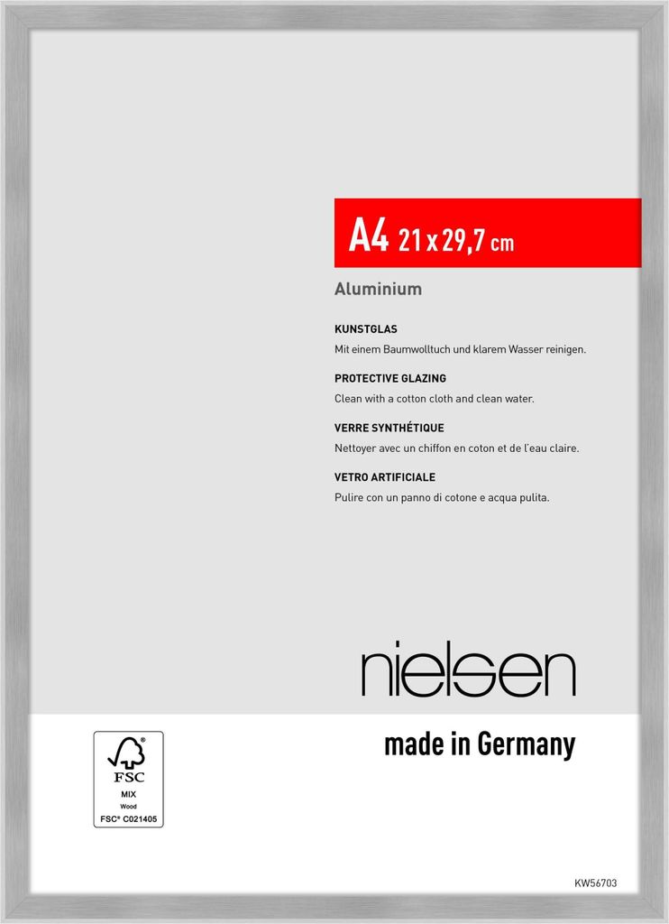 nielsen Aluminium Bilderrahmen Atlanta, 21 x 29,7 cm (A4), Produktbild 