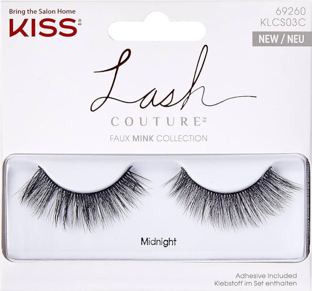 KISS | Künstliche Wimpern - Midnight Kiss - Schwarz - Sehr lang, dicht - Ideal für dramatische Looks