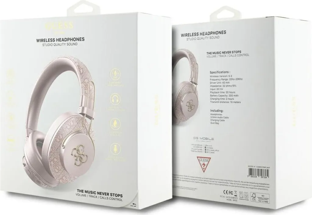 Cuffie Wireless Guess Rosa 4G Logo: Comfort e Qualità Audio Top - 5