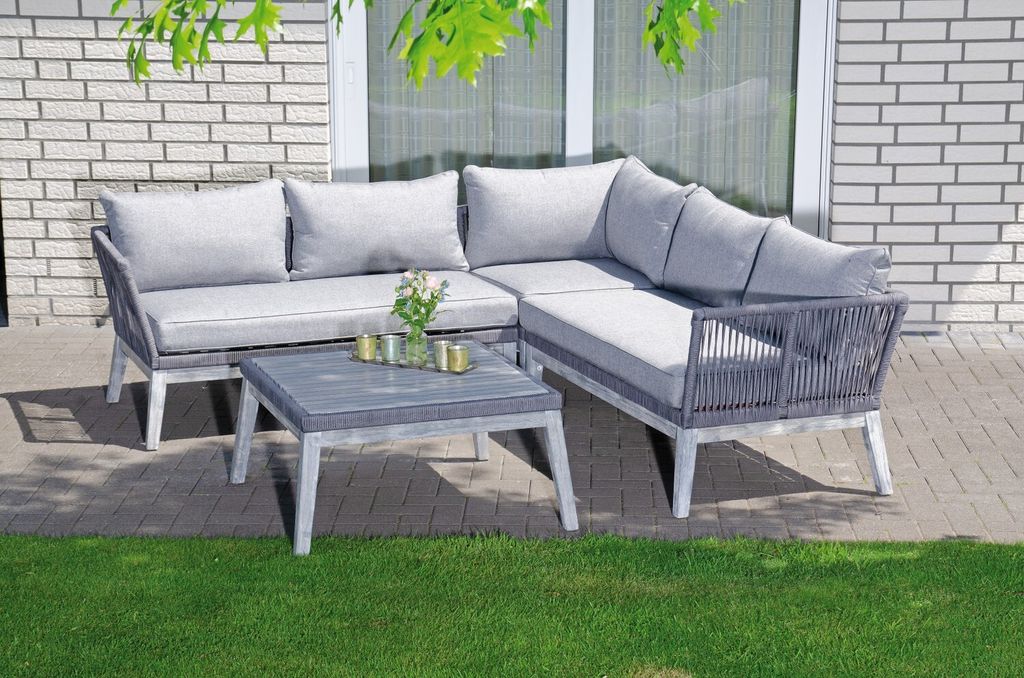 Müsing Loungegruppe Sunny Smart Bella grau Kunststoff, Holz, 13-teilig