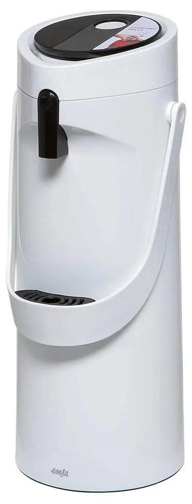 Thermos Pomp-thermoskan met glazen inzetstuk, stalen afwerking, 2,5 l Thermos Pomp-thermoskan met glazen inzetstuk, stalen afwerking, 2,5 l
