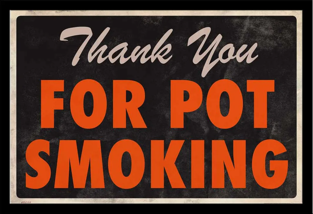 Affiche encadrée Dope Pot Smoking avec cadre Shinsuke en bois noir