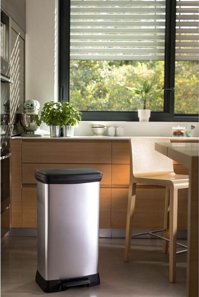curver DECOBIN SLIM BIN Mülleimer 50,0 l silbermetallic Produktbild 12
