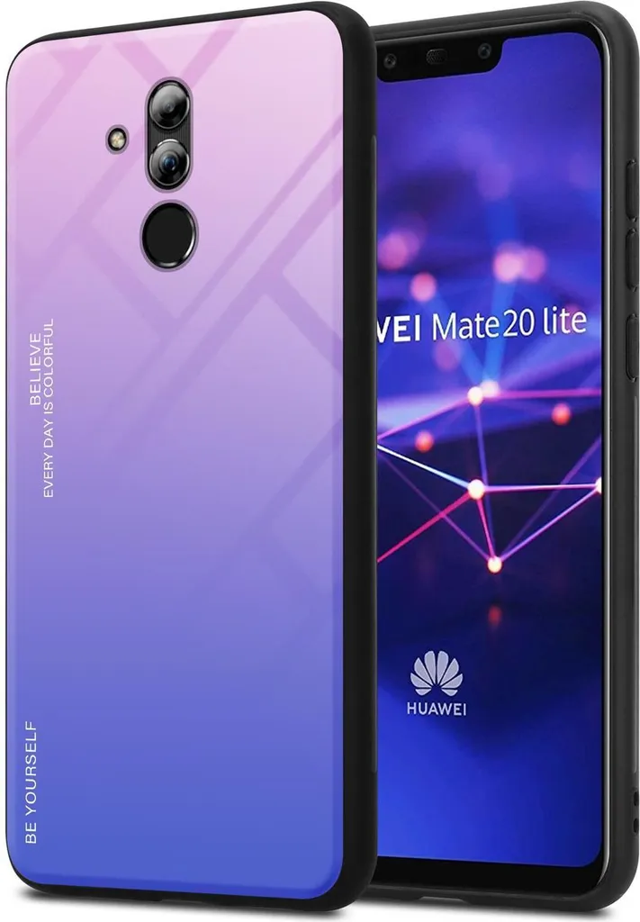 Custodia Protettiva Huawei Mate 20 Lite Cadorabo TPU Vetro Nero