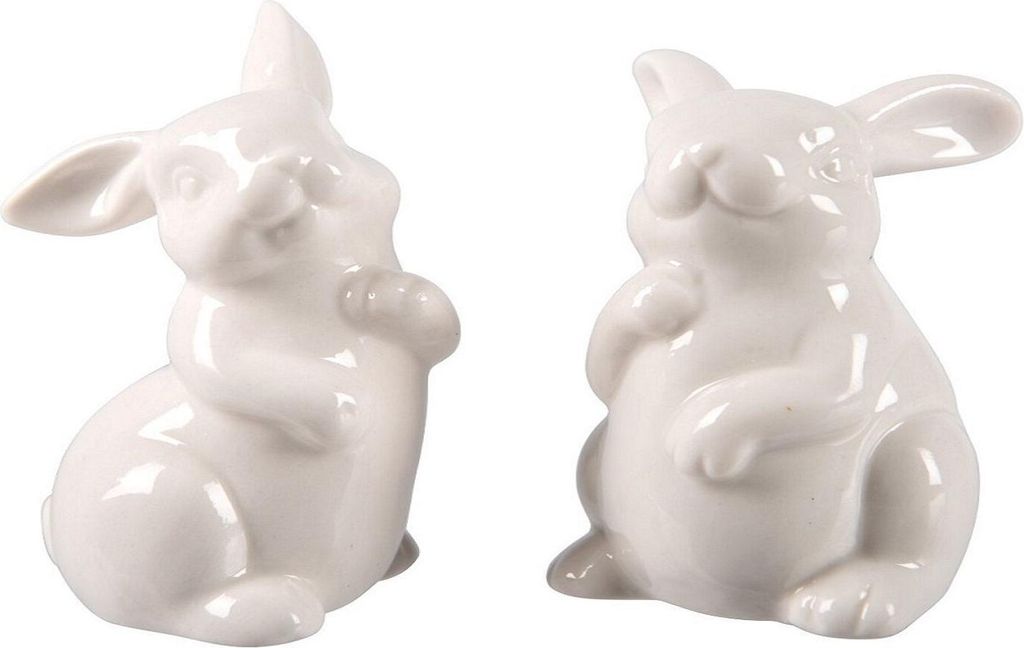 Porzellan Hase H16 cm weiß 2-teilig