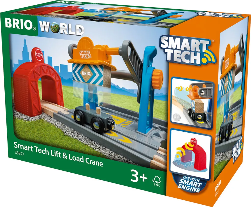 Grue Smart Tech BRIO 33827 pour le chargement des trains en bois et wagons